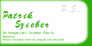 patrik szieber business card